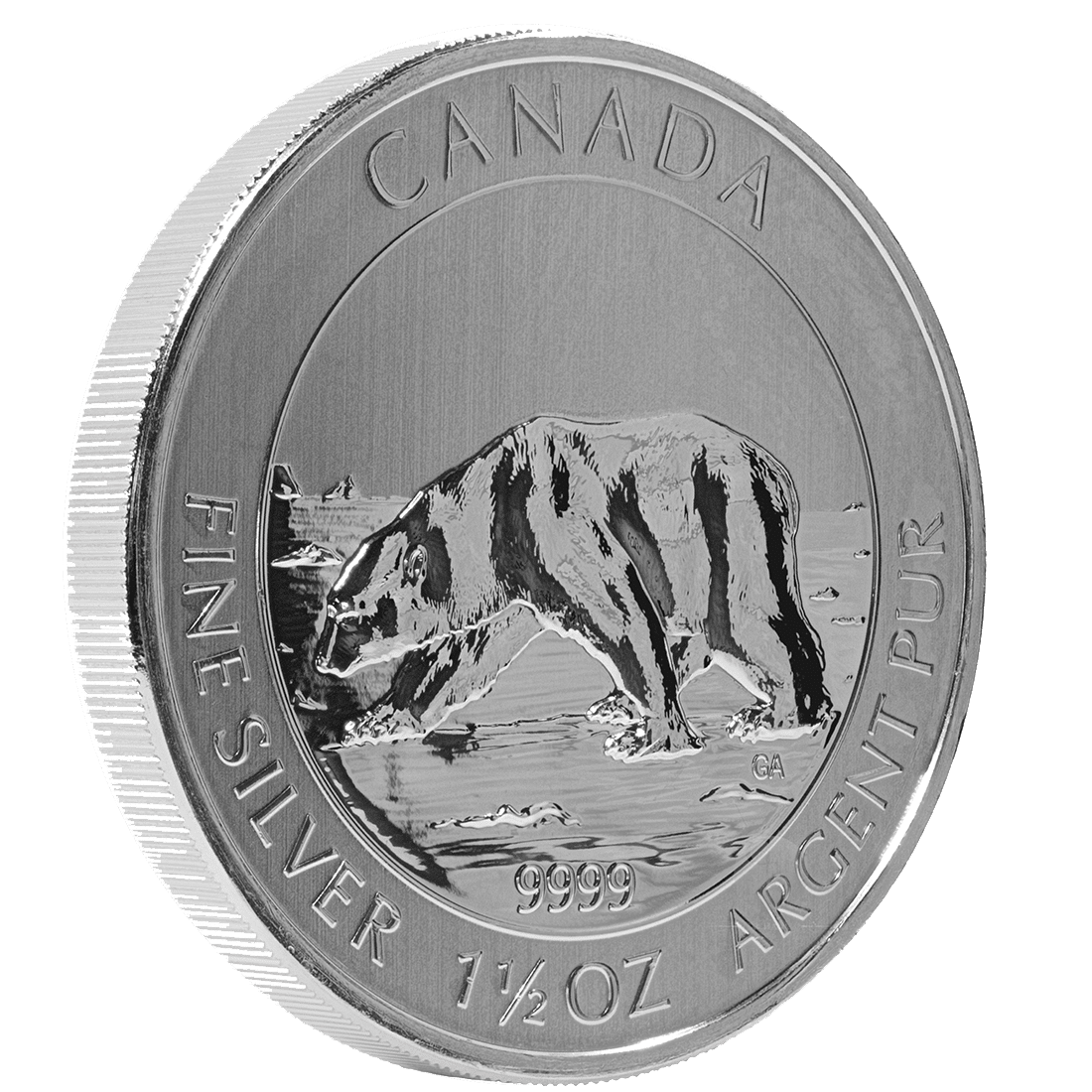 Silver Canadian Polar Bear 1-1/2 Ounce Coin