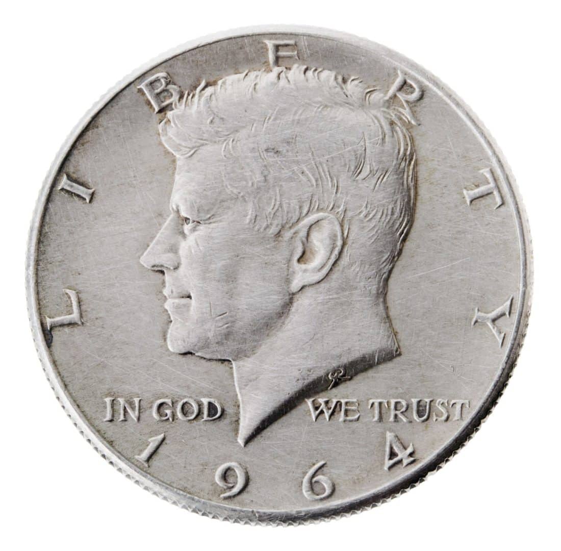 Silver United States Kennedy Half-Dollar 90% Circulated