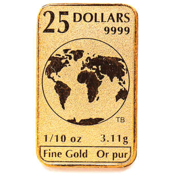 $25 Legal Tender Gold Bar Rev