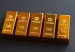 Close,Up,Gold,Bars,On,Black,Background